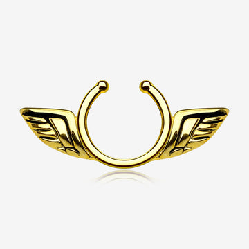 Golden Angel Wings Clip On Non-Piercing Nipple Shield Ring